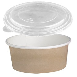 Dimexsa Round Paper Kraft-White Bowl With Lid 1150GR 25PCS 0530087-CR 0151250002