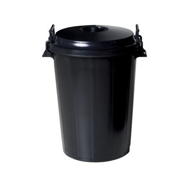 OEM Plastic Rubbish Bin With Lid 100LT Black 31139 8410474311793