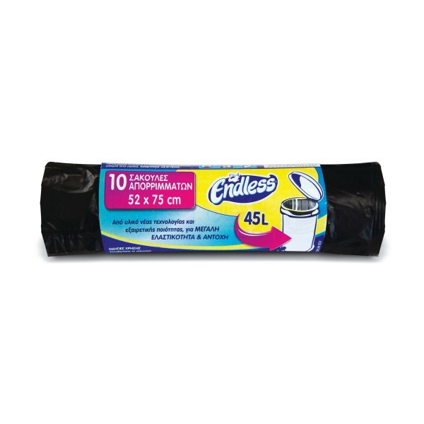 Endless Garbage Bag With Tie String Black 52X75 Roll 2999100104 5202995202833