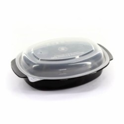Θαλασσινός Utensil Oval Black Microwave 950ML Set With Lid 50PCS ΕΜ.6760 0150540016