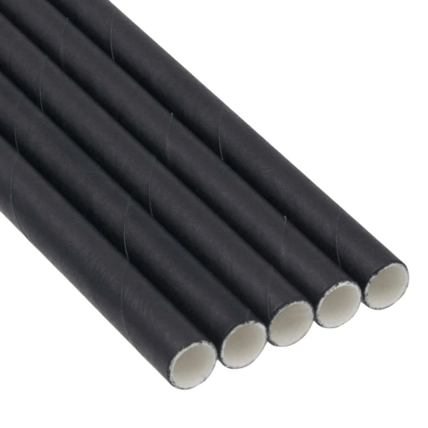 bio paper Paper Straight Straws Jumbo Wrapped Black 100Pcs 0001307 5206492013107