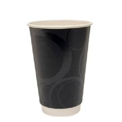 4way Paper Double Wall Cups 12OZ Premium Black 25PCS 0001223-2 0150210067
