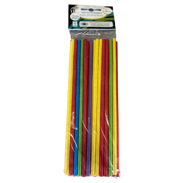 Θαλασσινός Paper Flexible Straws Wrapped Colored 25Pcs ΕΜ:7102 5202054471026