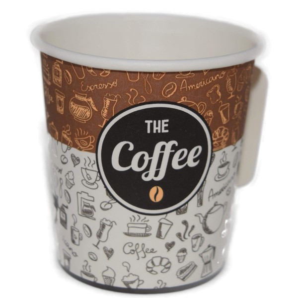 Θαλασσινός Paper Cups 4OZ The Coffee With Handle 100PCS ΕΜ:6495 0150210112