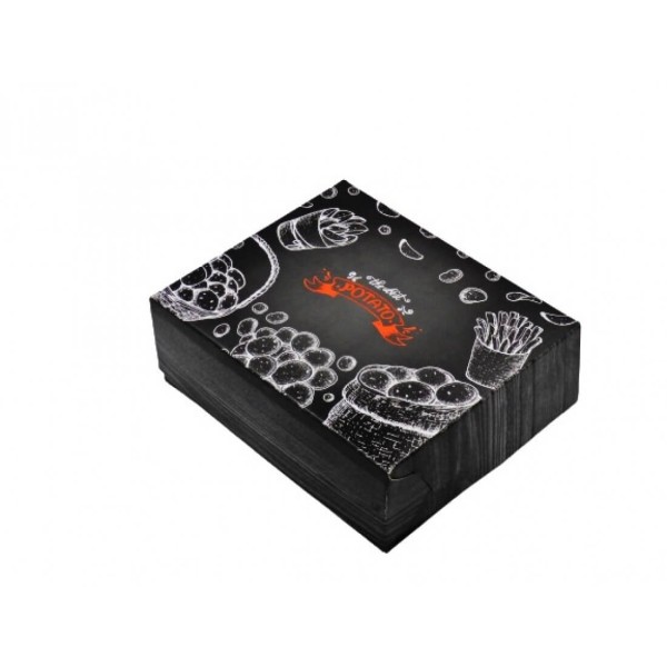 Θαλασσινός Χάρτινο Κουτί Ψητοπωλείου Διπλή Πατάτα Μαύρο Grill 16.5X13x6 1Kg/20Τεμ ΕΜ.7833 0150780046