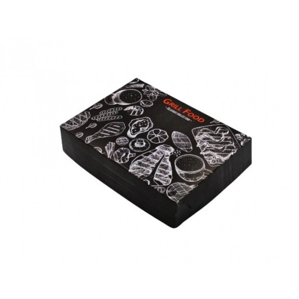 Θαλασσινός Χάρτινο Κουτί Ψητοπωλείου Μισή Μερίδα Μαύρο Grill 23X12x4.5 1Kg/16Τεμ ΕΜ.7023 0150780050