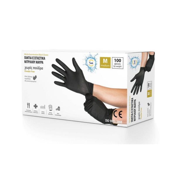 Mopatex Γάντια Μιας Χρήσης Nitrile Light Μαύρο 100 Τεμάχια Medium 2410-01-M 5213000742794