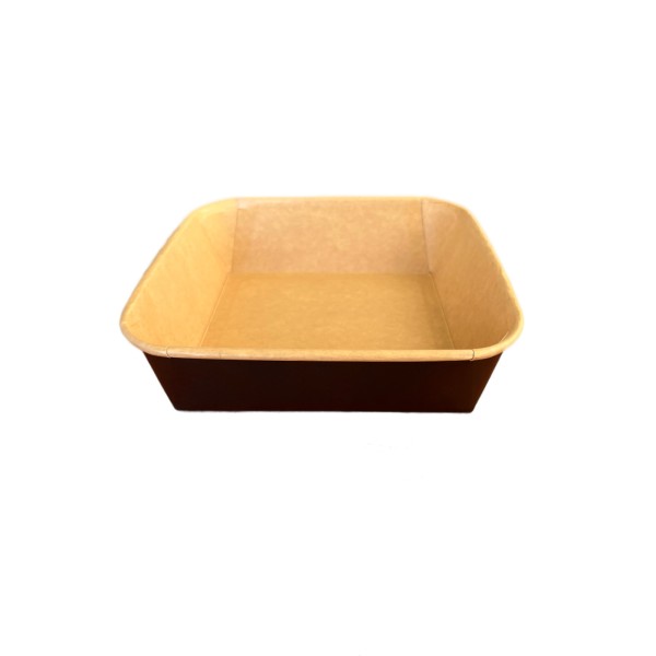 Θαλασσινός Square Paper Black-Kraft Bowl 1000Ml Set With Lid 50PCS ΕΜ.7360 0150540020