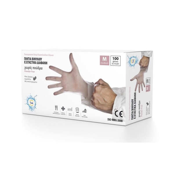 Mopatex Gloves Disposable Vinyl Transparent 100PCS Large 0208-L 5213000740387