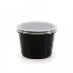 Θαλασσινός Bowl Sauce Black With Lids 50ML 50PCS ΕΜ.6761 0150540008